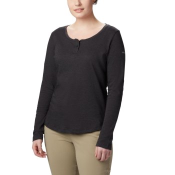 Columbia Ženske Majice S Kapuljačom - Canyon Point Henley Crne | BUZO-40968